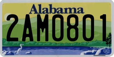 AL license plate 2AM0801