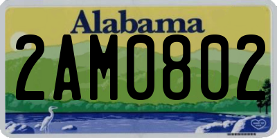 AL license plate 2AM0802