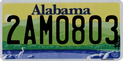 AL license plate 2AM0803