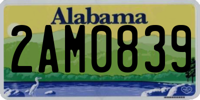 AL license plate 2AM0839