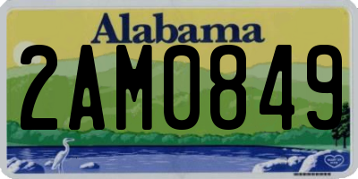 AL license plate 2AM0849