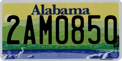 AL license plate 2AM0850