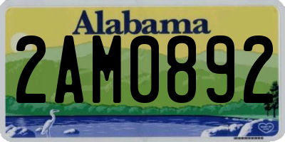 AL license plate 2AM0892