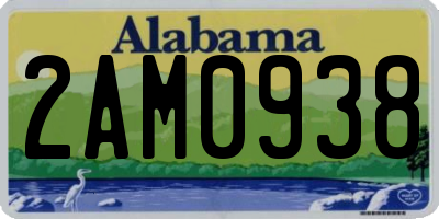 AL license plate 2AM0938