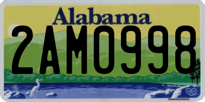 AL license plate 2AM0998