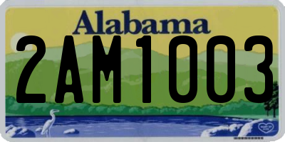 AL license plate 2AM1003