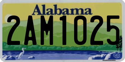 AL license plate 2AM1025