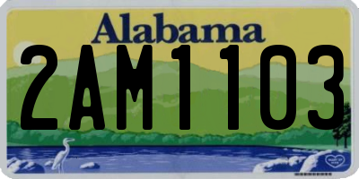 AL license plate 2AM1103