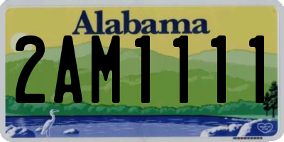 AL license plate 2AM1111