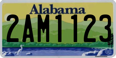 AL license plate 2AM1123