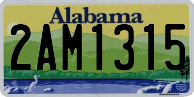 AL license plate 2AM1315