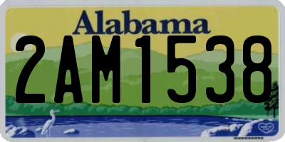 AL license plate 2AM1538