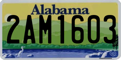 AL license plate 2AM1603
