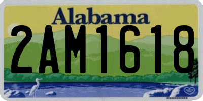 AL license plate 2AM1618