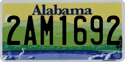 AL license plate 2AM1692