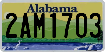 AL license plate 2AM1703