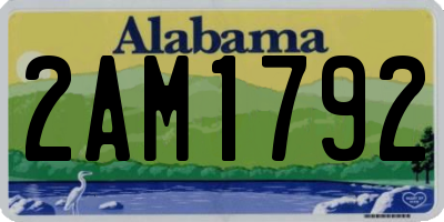 AL license plate 2AM1792