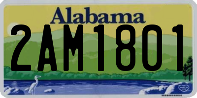 AL license plate 2AM1801