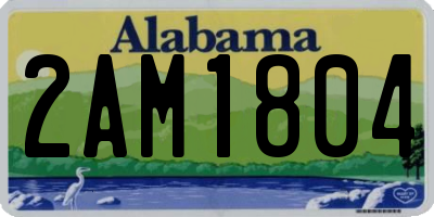 AL license plate 2AM1804