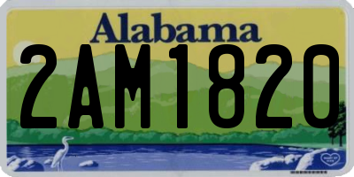 AL license plate 2AM1820