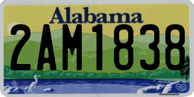 AL license plate 2AM1838