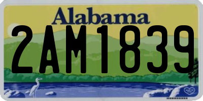 AL license plate 2AM1839