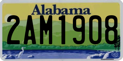 AL license plate 2AM1908