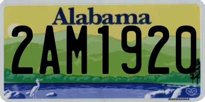 AL license plate 2AM1920