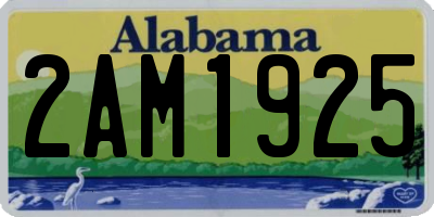 AL license plate 2AM1925