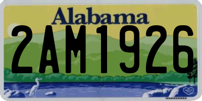 AL license plate 2AM1926