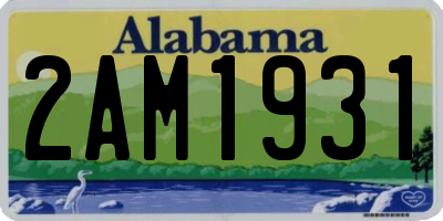 AL license plate 2AM1931