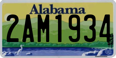 AL license plate 2AM1934