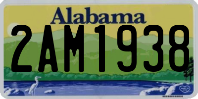 AL license plate 2AM1938