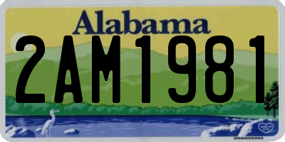 AL license plate 2AM1981