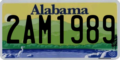 AL license plate 2AM1989