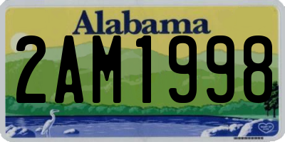 AL license plate 2AM1998