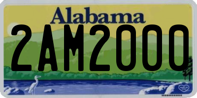 AL license plate 2AM2000