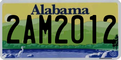 AL license plate 2AM2012