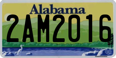 AL license plate 2AM2016