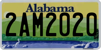 AL license plate 2AM2020