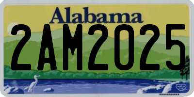 AL license plate 2AM2025