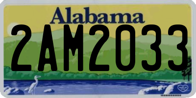 AL license plate 2AM2033