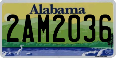 AL license plate 2AM2036