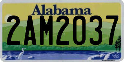 AL license plate 2AM2037