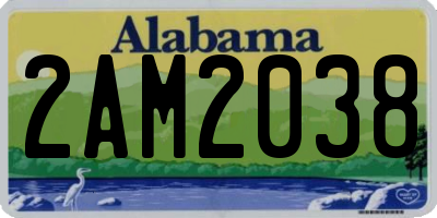 AL license plate 2AM2038