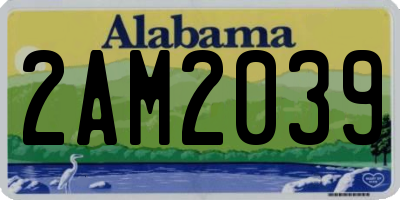 AL license plate 2AM2039
