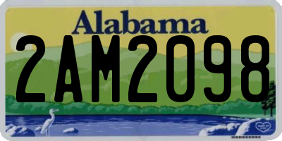 AL license plate 2AM2098