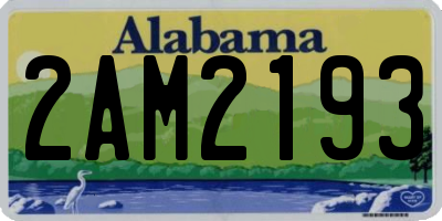 AL license plate 2AM2193