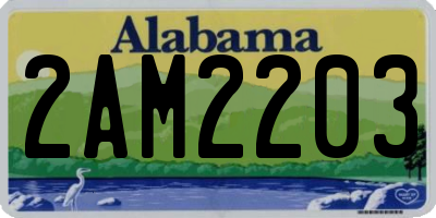 AL license plate 2AM2203
