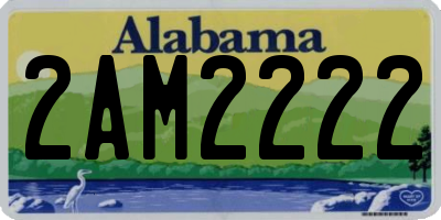 AL license plate 2AM2222